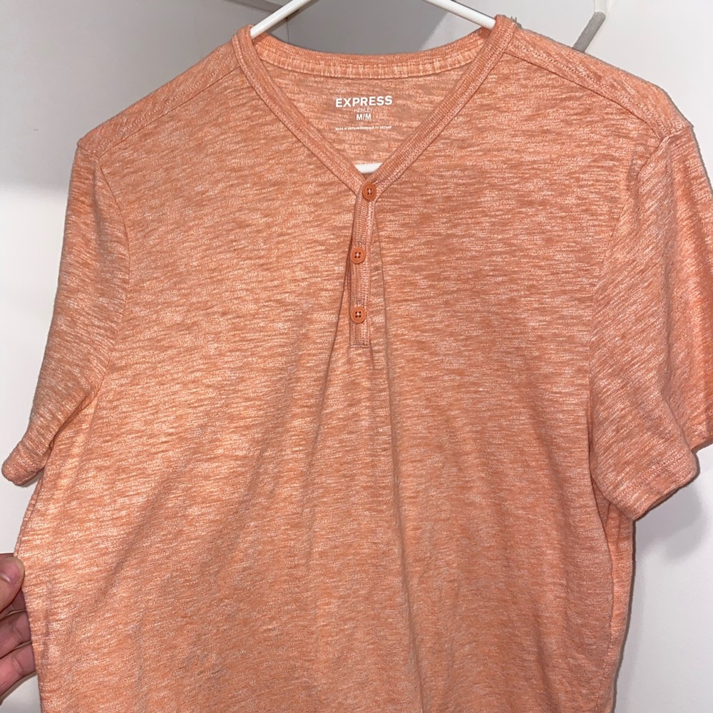 Express Men’s Henley V-Neck Button T-Shirt